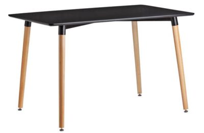 Hygena Charlie 120cm Dining Table - Solid Beech/Black.